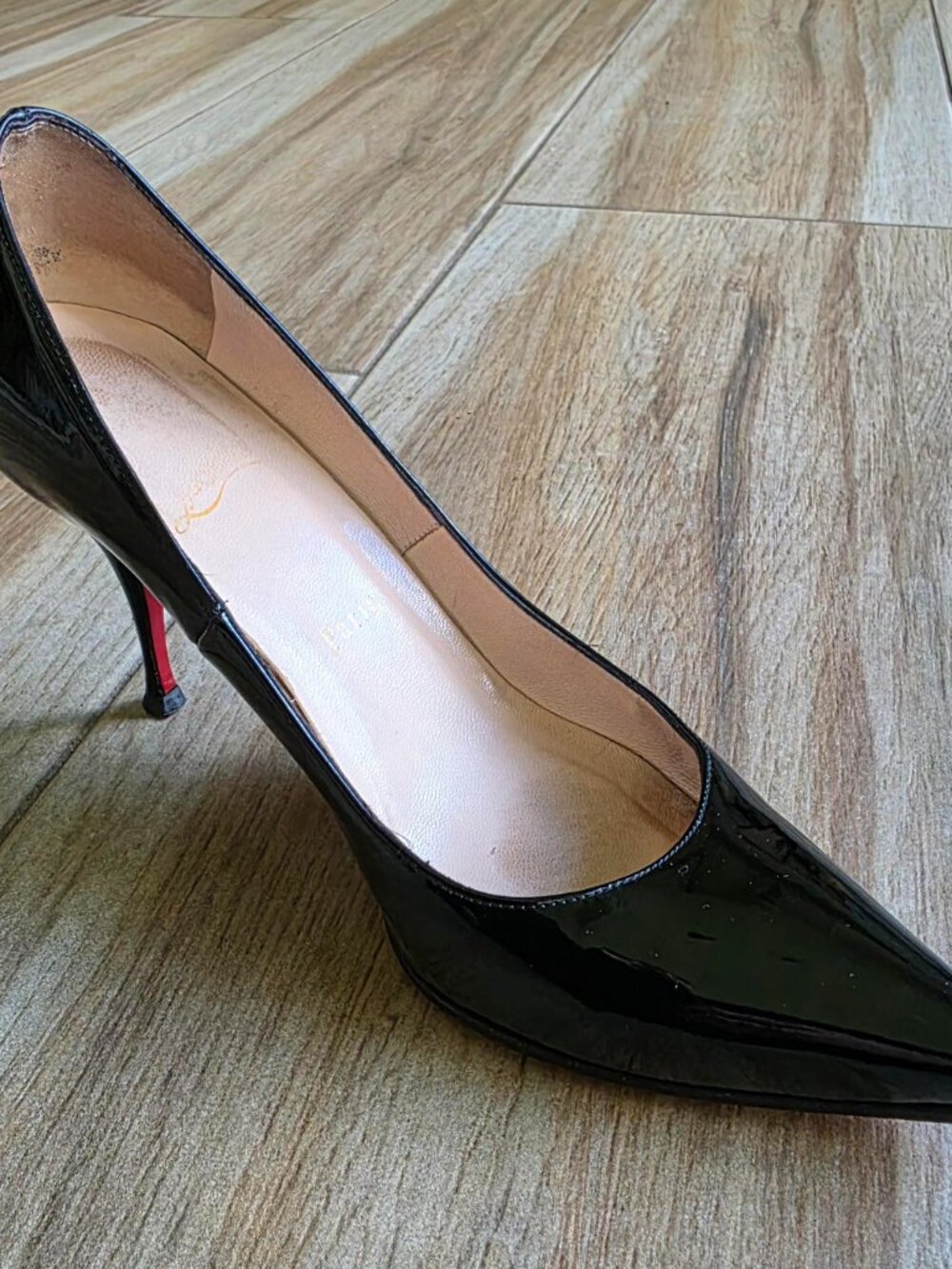 Christian Louboutin So-Kate 70 Black Patent Leather Pumps Eur. 37.5